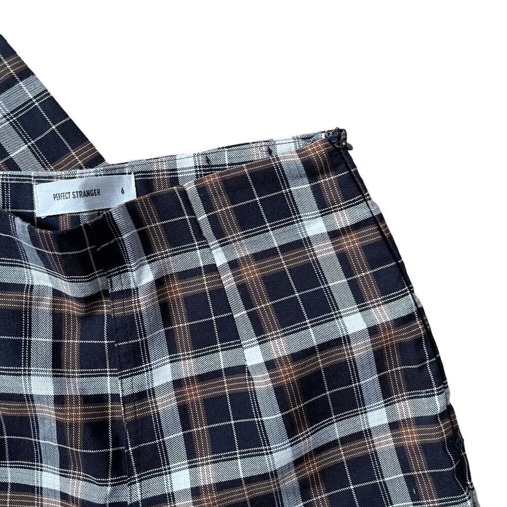 Perfect Stranger Women Size 6 Checkered Trousers Black Brown White High Rise — image 2 of 5